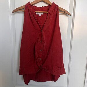 Kut from the Kloth Halter Top Terracotta Twist Bottwn Ruffle Top sz M